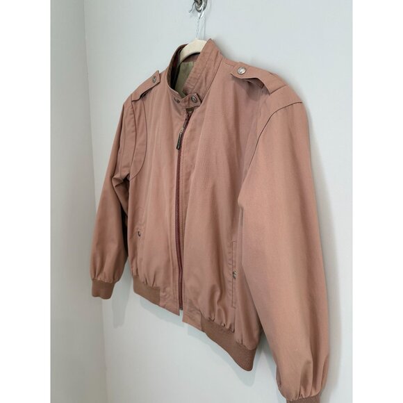 Vintage 80's London Fog Dusty Rose Bomber Jacket, size 12 - Picture 8 of 13
